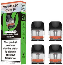 Load image into Gallery viewer, Vaporesso 4 Pack Corex 2.0 0.6 Ohm Replacement Pods
