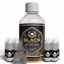 Load image into Gallery viewer, The Brews Bros Black Reserve 250ml Short Fill E Liquid Honey Cream Tobacco Flavour with Eight 10ml Nicotine Shots
