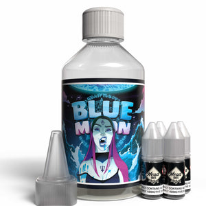 The Brews Bros Blue Moon 250ml Short Fill E Liquid Blue Raspberry Lemonade Flavour with Four 10ml Nicotine Shots