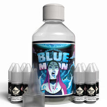 Load image into Gallery viewer, The Brews Bros Blue Moon 250ml Short Fill E Liquid Blue Raspberry Lemonade Flavour with Eight 10ml Nicotine Shots
