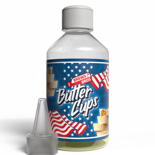 The Brews Bros Butter Cups 250ml Short Fill E Liquid White Chocolate Peanut Butter Flavour