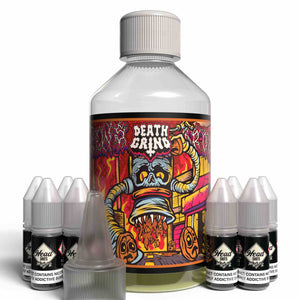 The Brews Bros Death Grind 250ml Short Fill E Liquid Caramel Latte Flavour with Eight 10ml Nicotine Shots