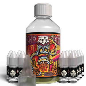 The Brews Bros Death Grind 250ml Short Fill E Liquid Caramel Latte Flavour with Twelve 10ml Nicotine Shots