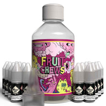 Load image into Gallery viewer, The Brews Bros Fruit Chews 250ml Short Fill E Liquid Strawberry Chewy Sweets Flavour with Sixteen 10ml Nicotine Shots
