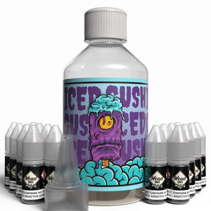 The Brews Bros Iced Gush 250ml Short Fill E Liquid Grape Slush Flavour with Sixteen 10ml Nicotine Shots