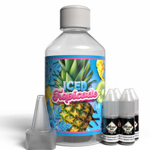 The Brews Bros Iced Tropicade 250ml Short Fill E Liquid Tropical Juice with Ice Flavour with Four 10ml Nicotine Shots