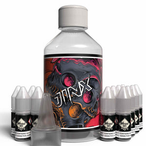 The Brews Bros Jinx 250ml Short Fill E Liquid Passionfruit Nectarine Slush Flavour with Twelve 10ml Nicotine Shots